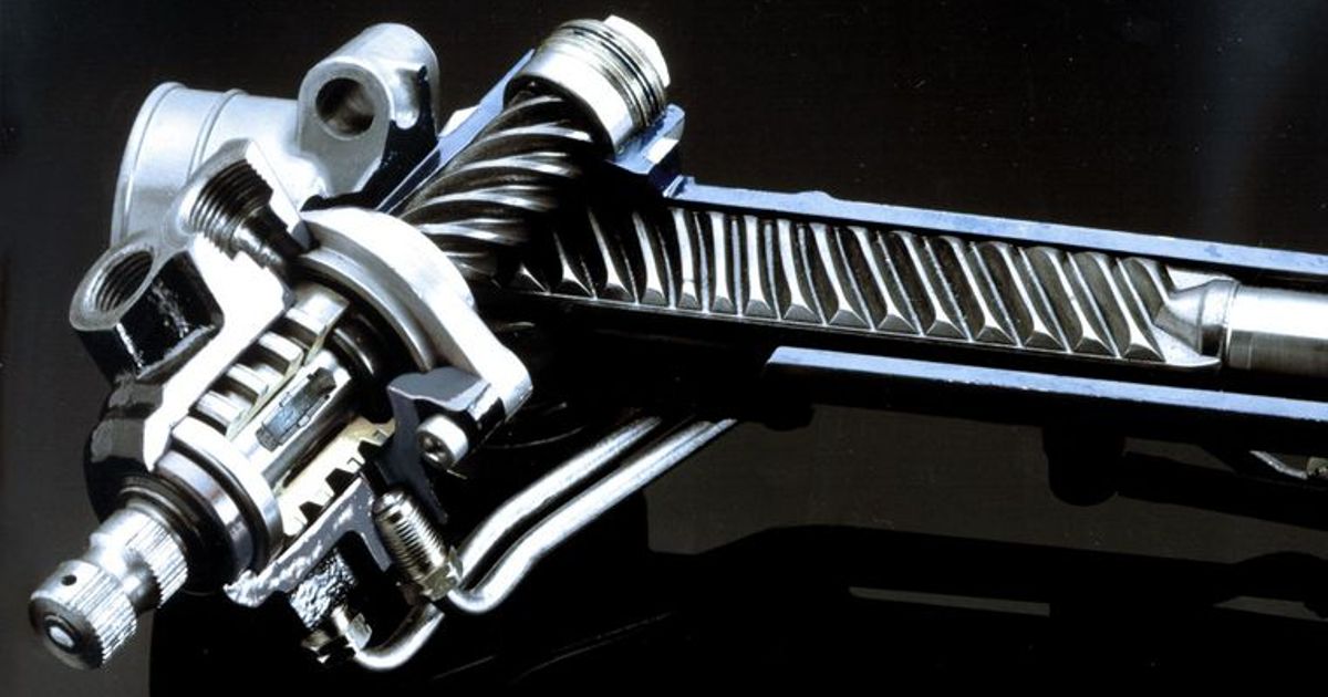 rack and pinion in the steering gearbox